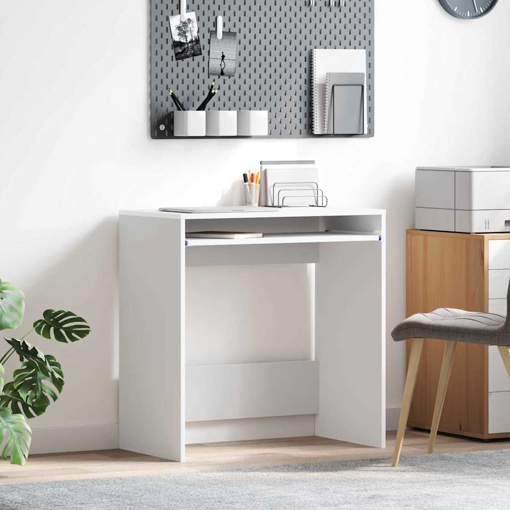 Desk with Shelf White 77.5 x 43 x 79 cm Engineered Wood